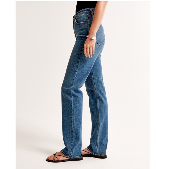 Abercrombie 90’s high rise straight jeans 24 - Picture 4 of 6